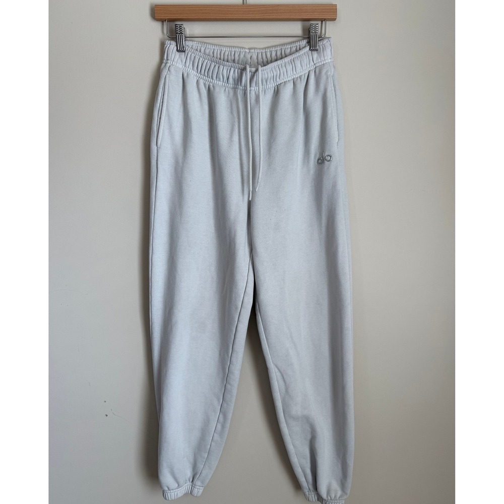 Alo Yoga Accolade Sweatpants Womens XS Dove Bone Neutra Fleece Joggers